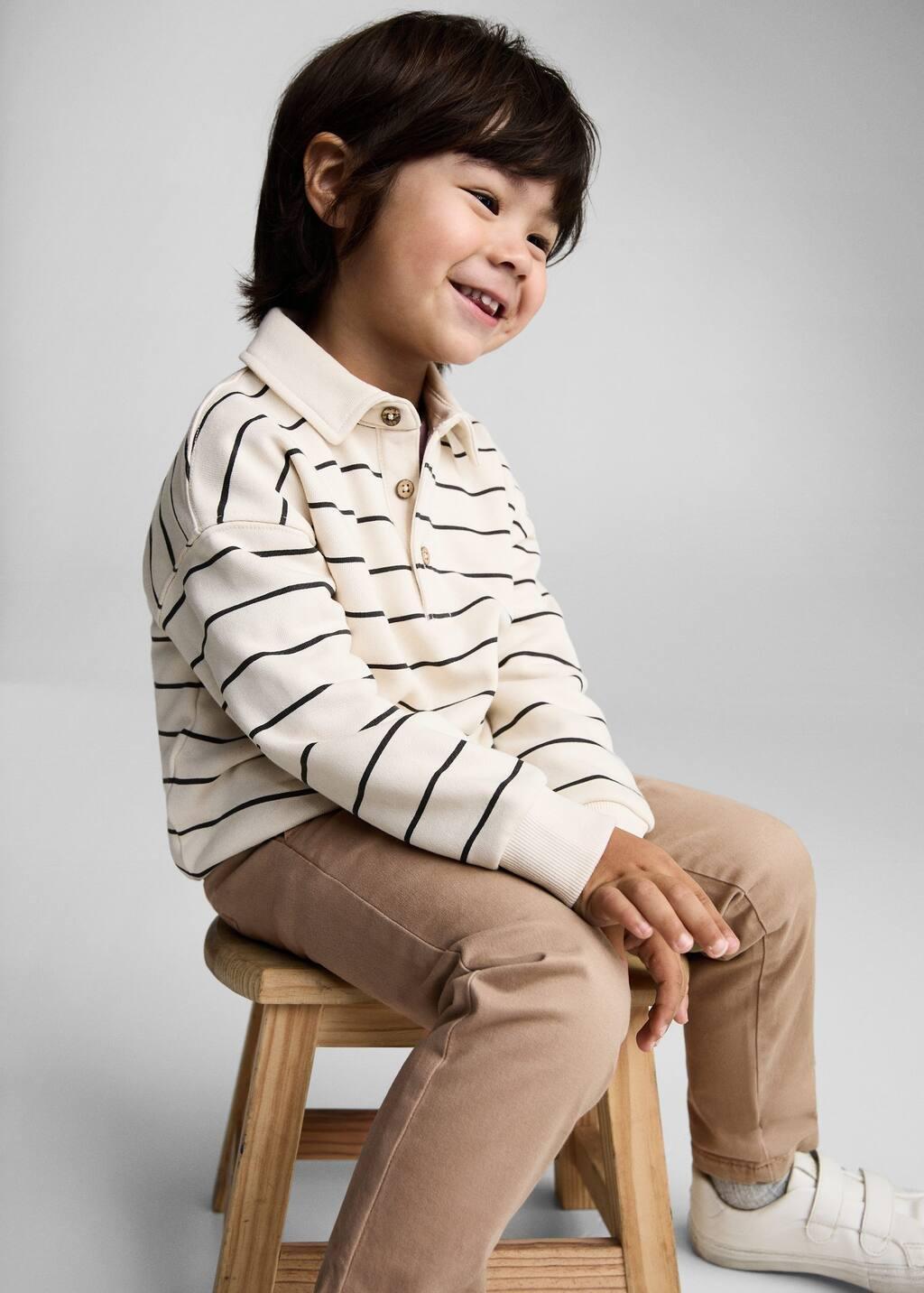Beige Cotton Chinos, Baby Boy, , large image number 3