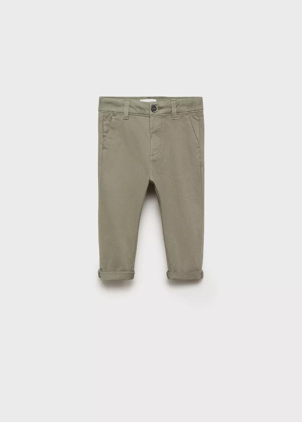 Khaki Cotton Chinos, Baby Boy, , large image number 0