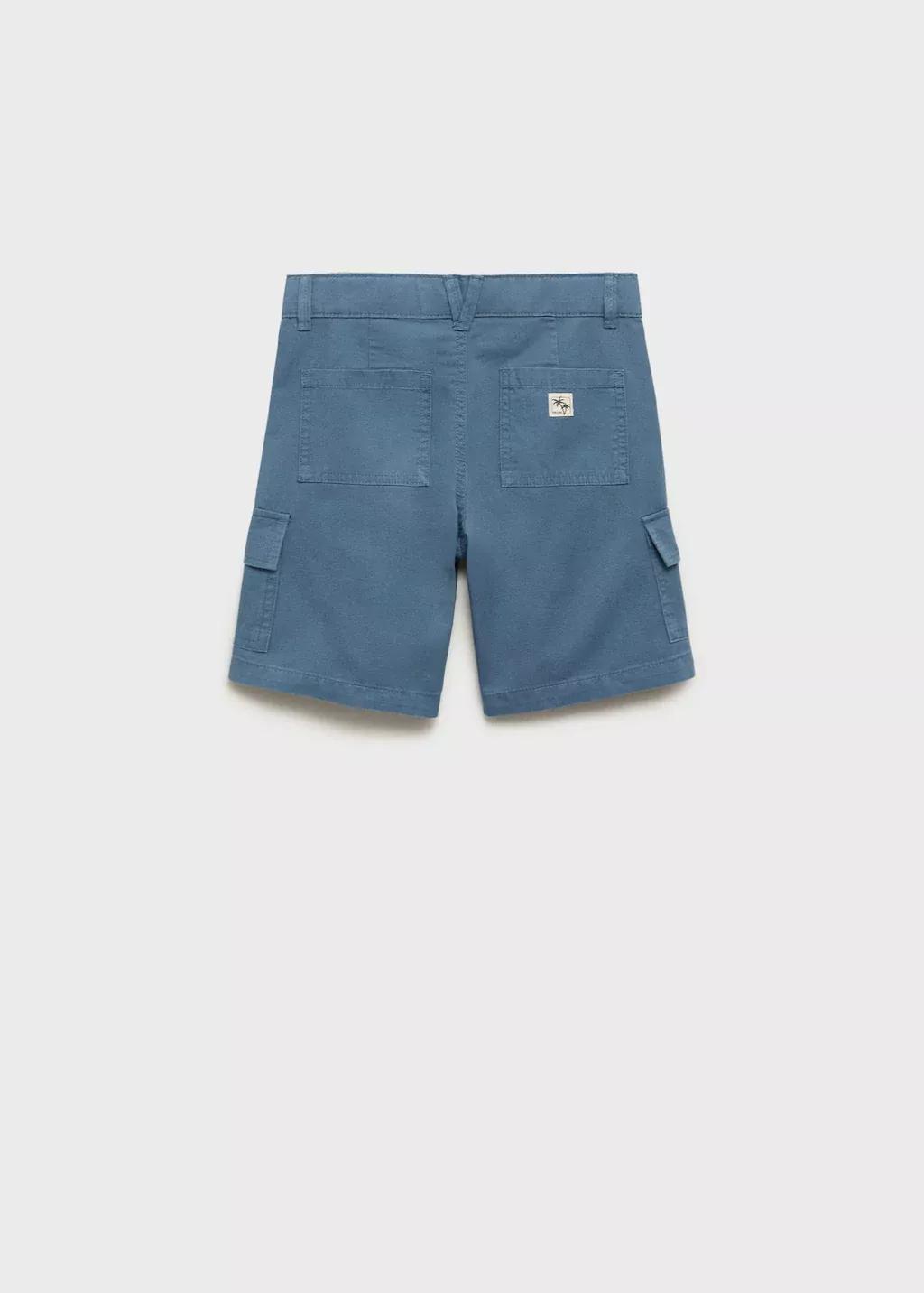 Blue Cargo Bermuda Shorts, Kids Boy, , large image number 1
