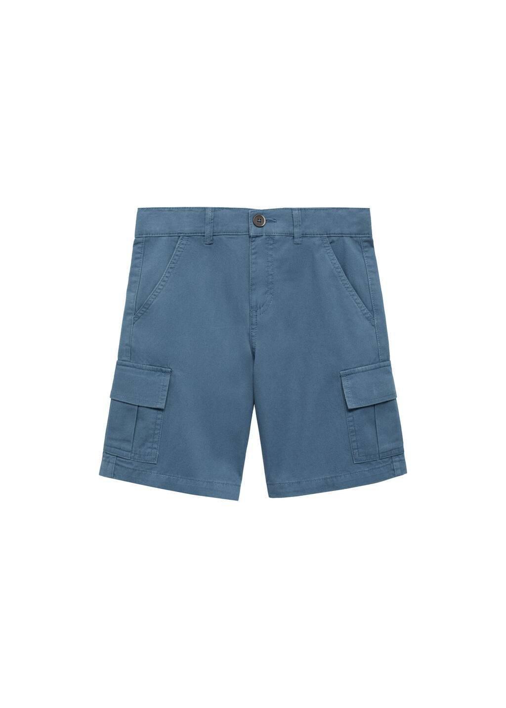 Blue Cargo Bermuda Shorts, Kids Boy, , large image number 3