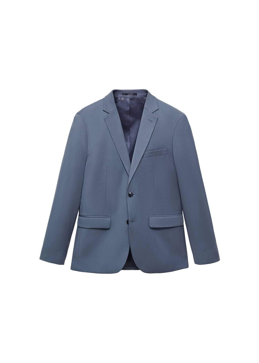 Blue Lt-Pastel Slim Fit Suit Blazer, , large image number 2