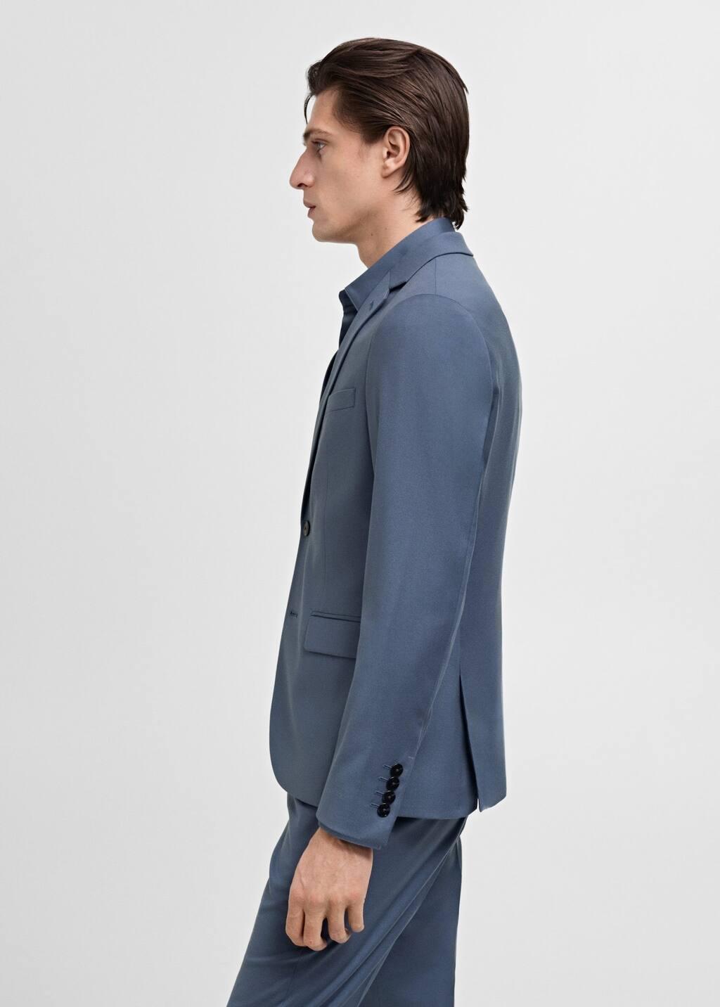 Blue Lt-Pastel Slim Fit Suit Blazer, , large image number 3