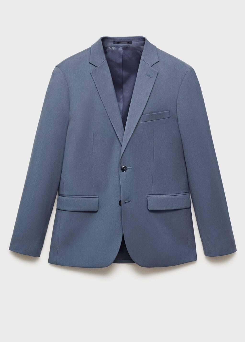 Blue Lt-Pastel Slim Fit Suit Blazer, , large image number 4