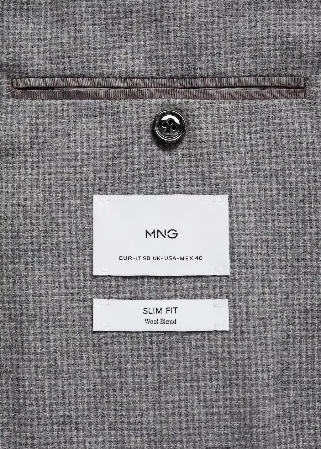 Grey Linen Plain Suit Blazer, , large image number 5