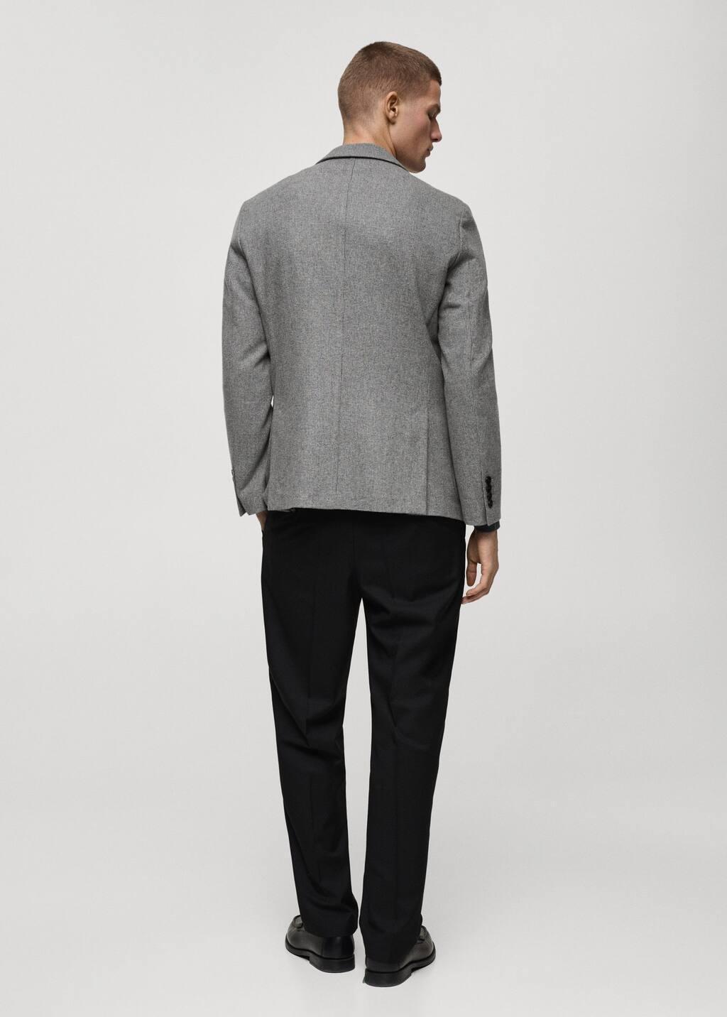 Grey Linen Plain Suit Blazer, , large image number 7