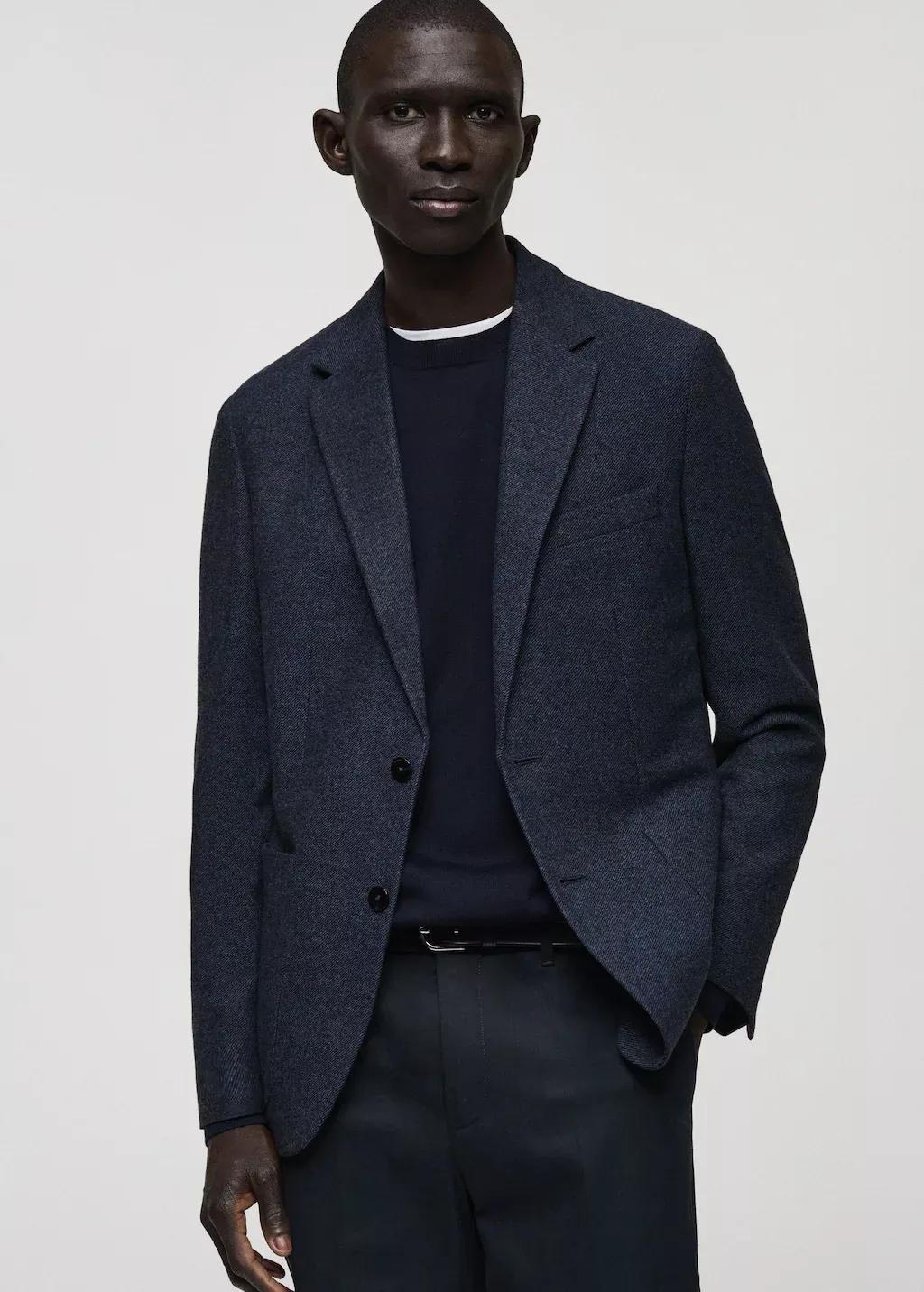 Blue Tailored Blazer, , medium