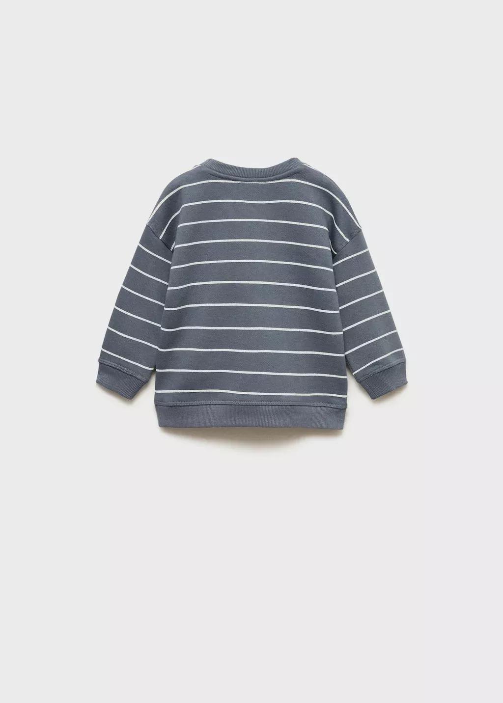 MEDIUM BLUE Striped cotton-blend sweatshirt, Baby Boy, , large image number 3