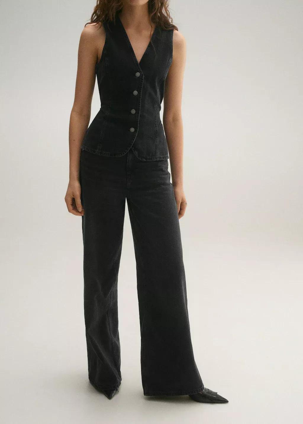 Grey High-Rise Wideleg Jeans, , large image number 1