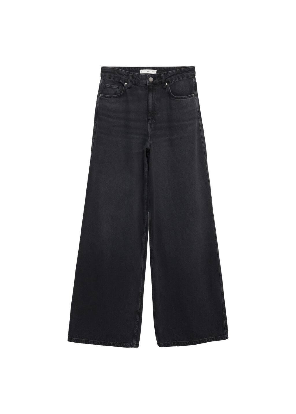 Grey High-Rise Wideleg Jeans, , large image number 3