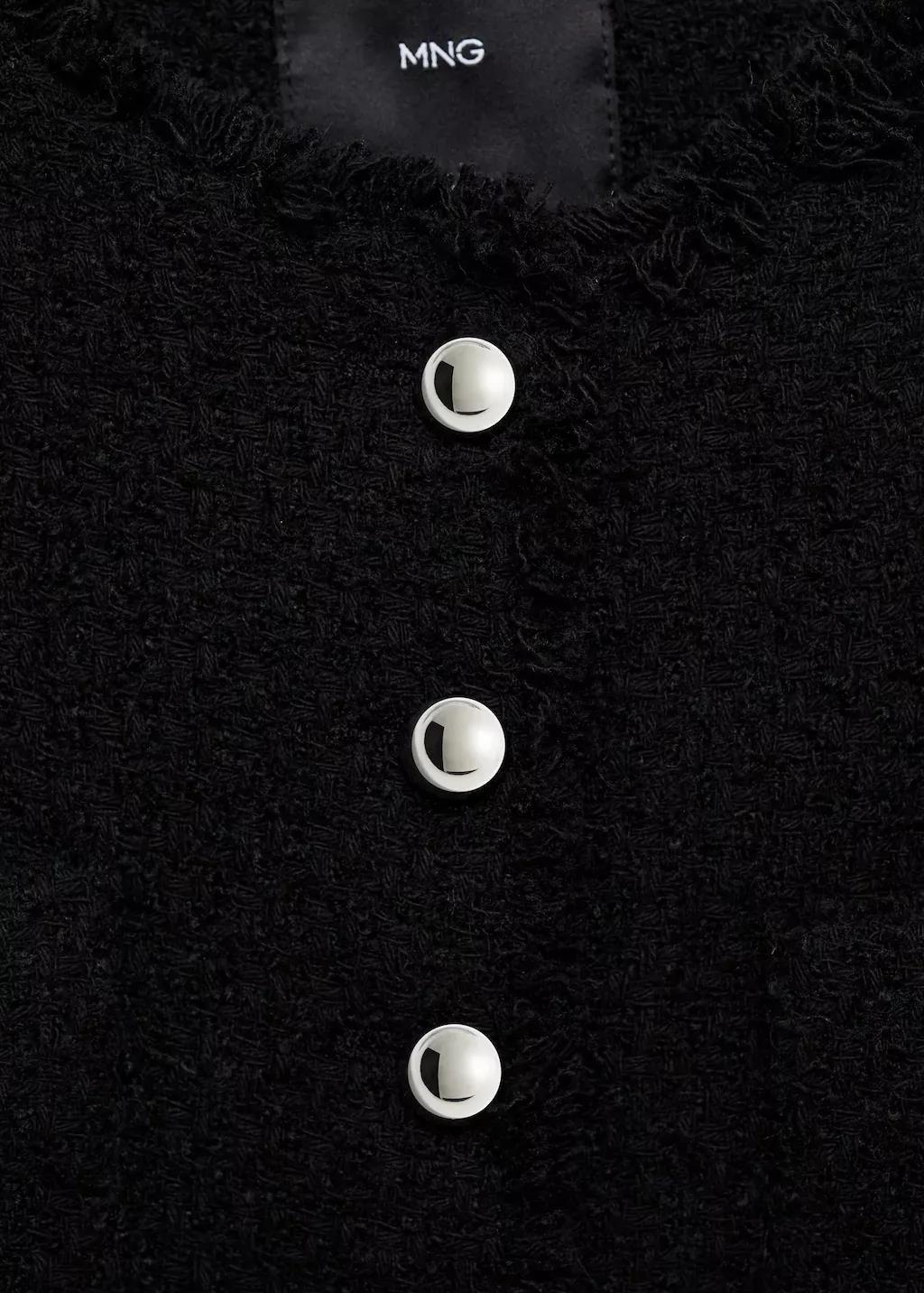 Black Tweed Jacket With Jewel Buttons, , large image number 3