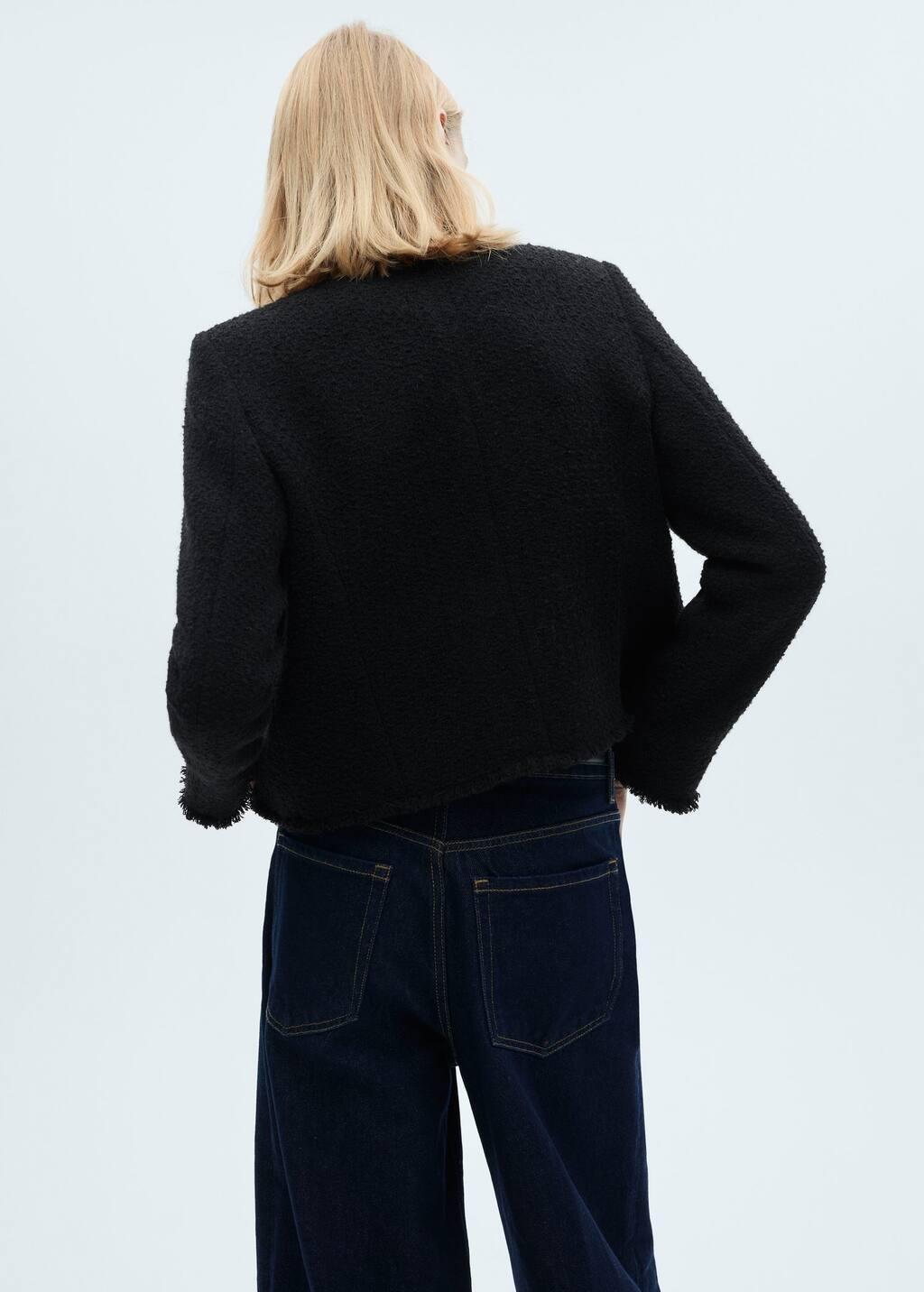 Black Tweed Jacket With Jewel Buttons, , large image number 10