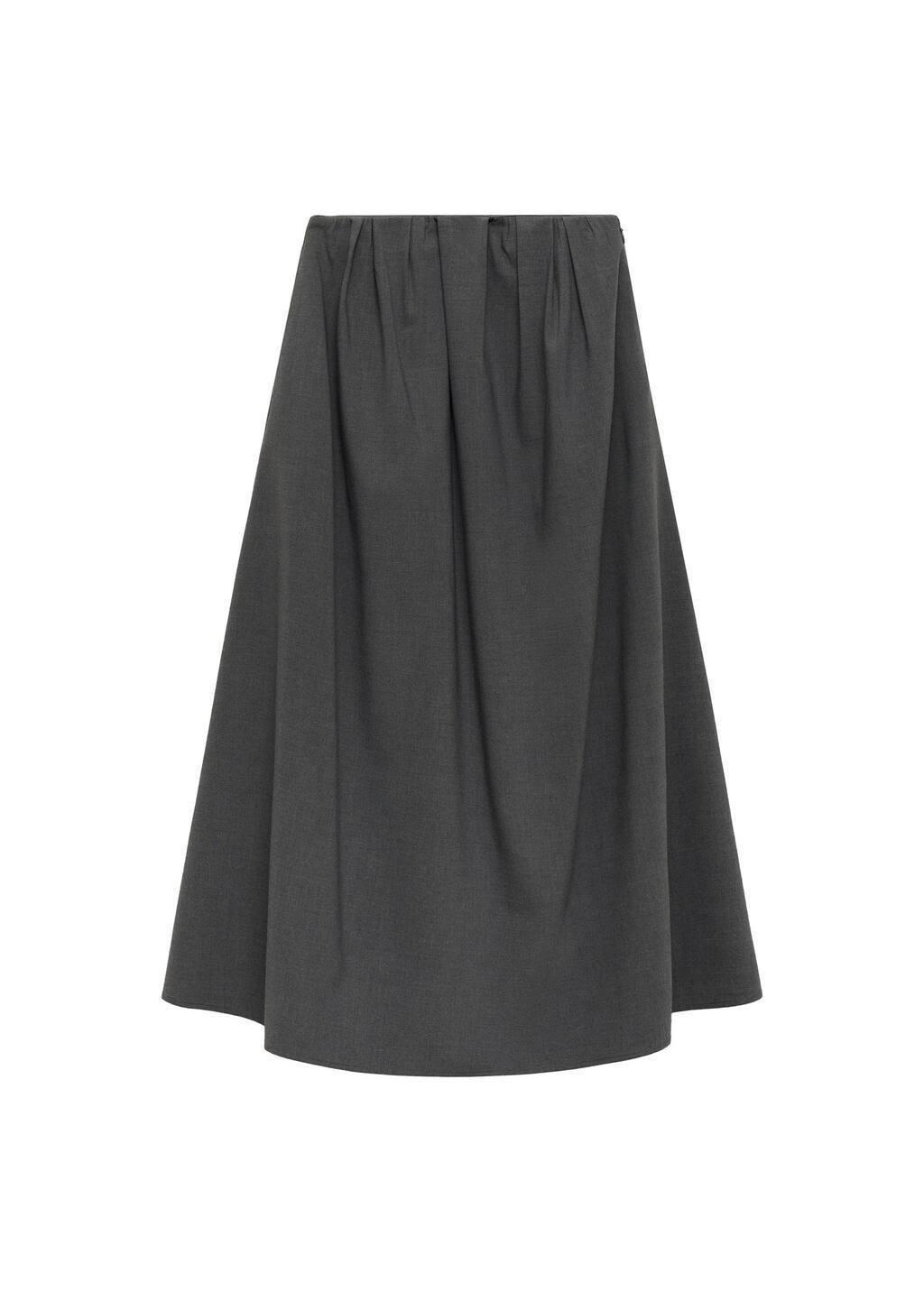 Grey A-Line Pleated Skirt, , large image number 2
