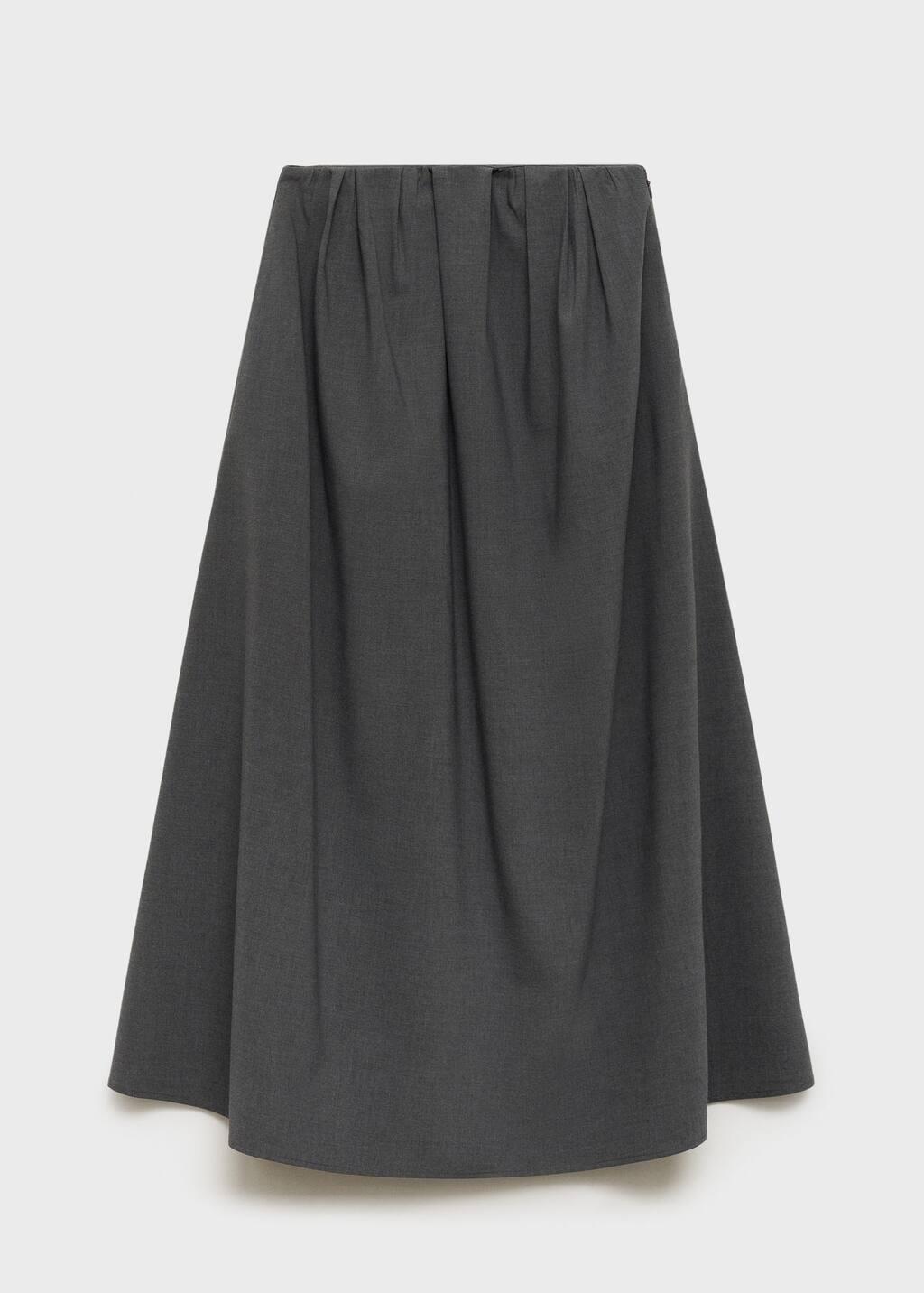 Grey A-Line Pleated Skirt, , large image number 4