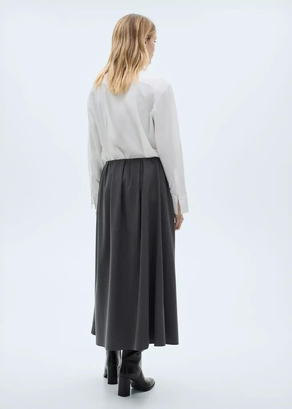 Grey A-Line Pleated Skirt, , large image number 5