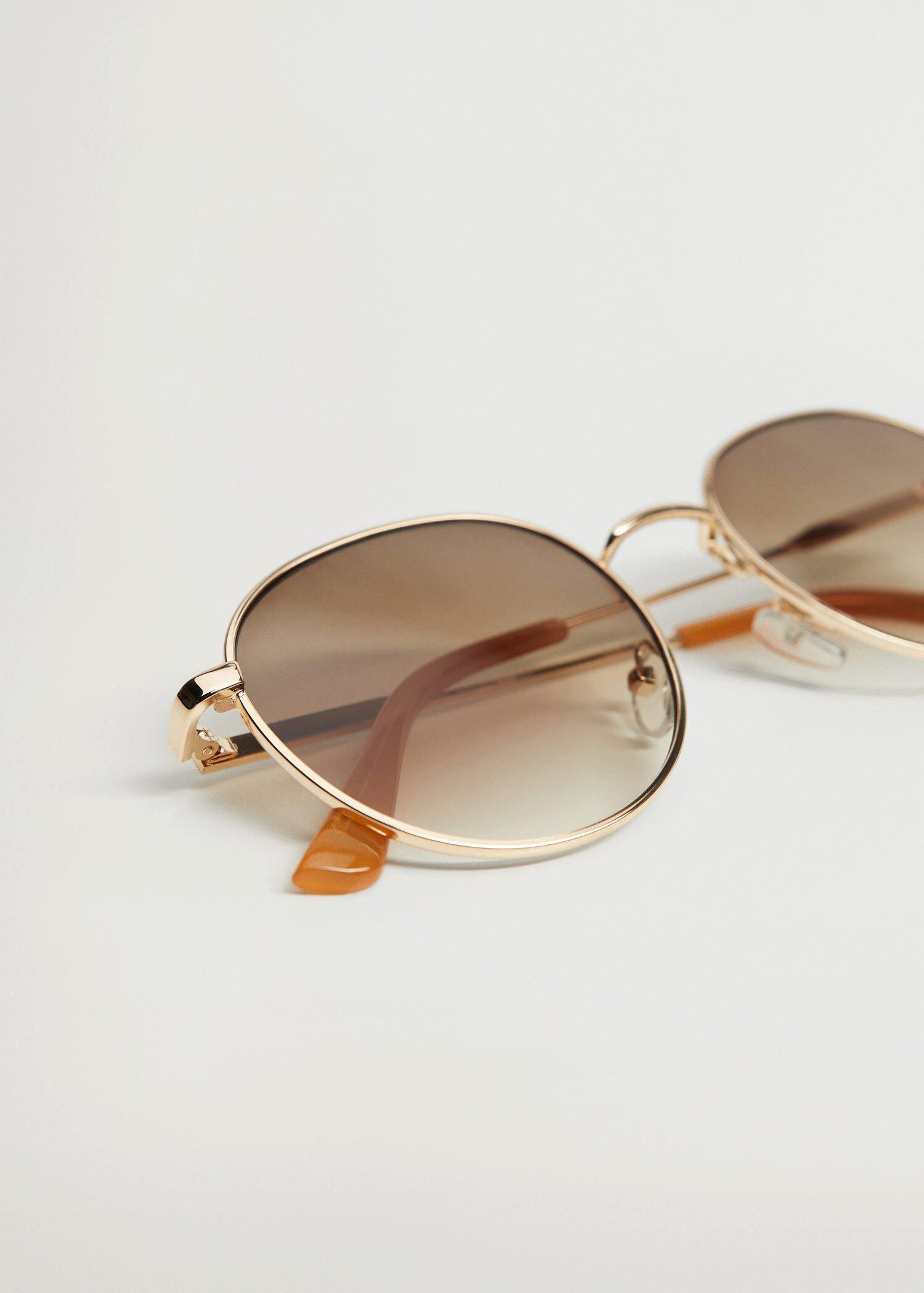 Gold Rounded Sunglasses, Women, , large image number 0