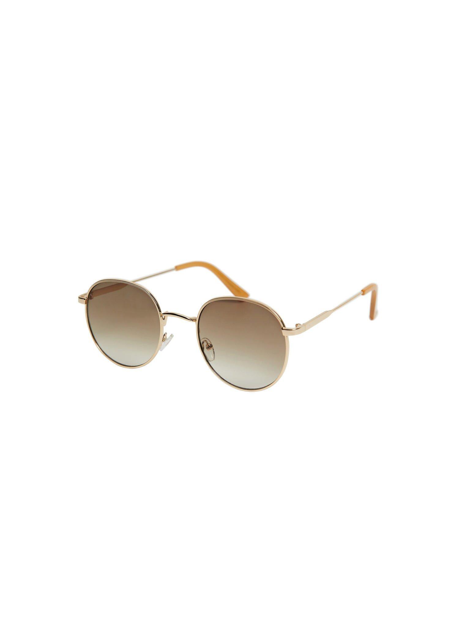 Gold Rounded Sunglasses, Women, , large image number 1