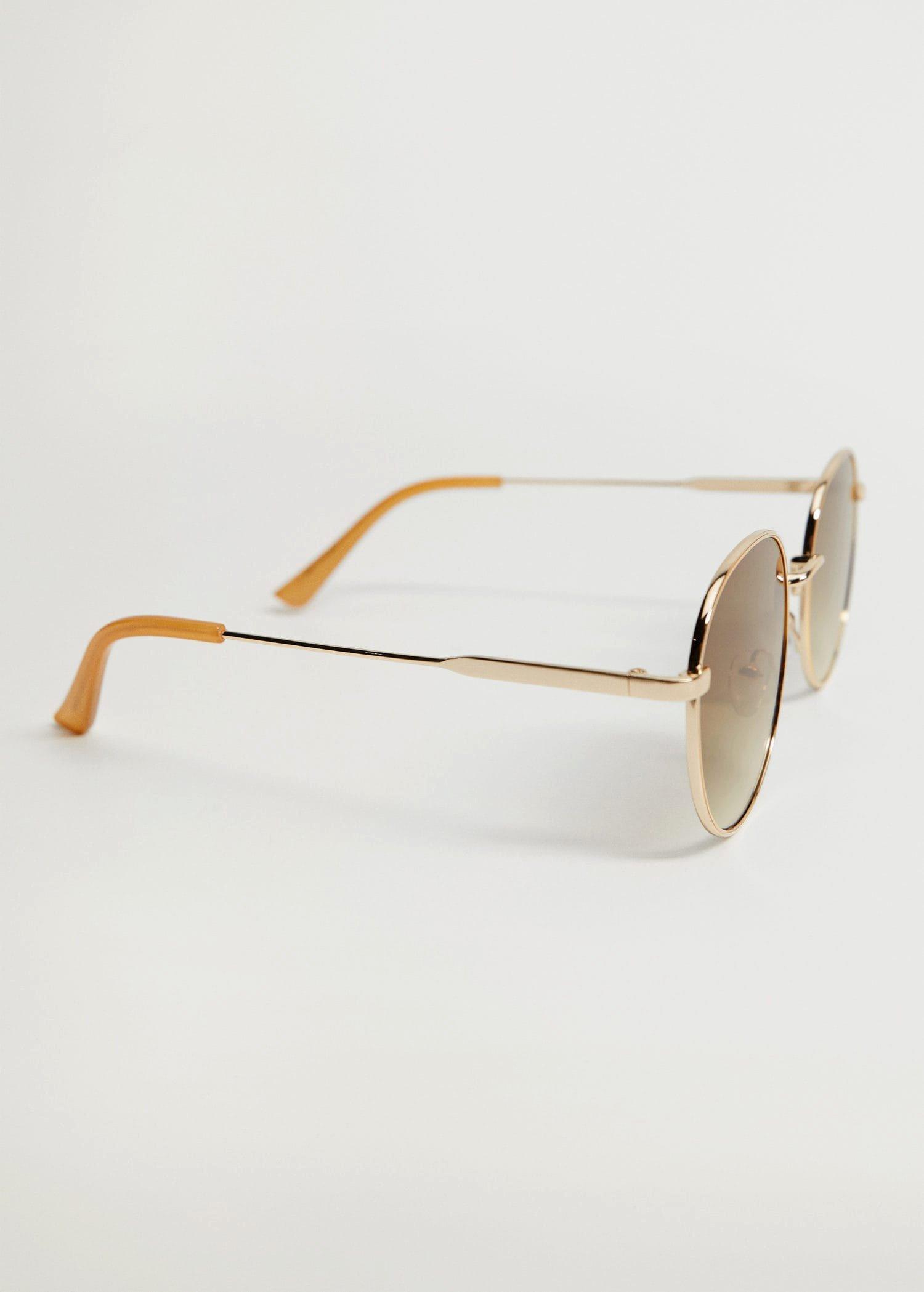 Gold Rounded Sunglasses, Women, , large image number 3
