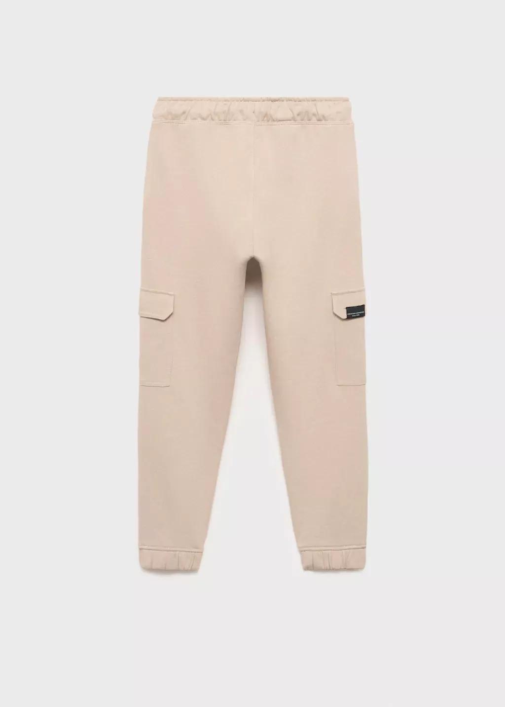 Brown Lt Pastel Cargo Jogger Trousers, Kids Boy, , large image number 1
