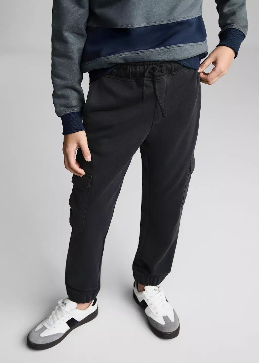Grey Cargo Jogger Trousers, Kids Boy, , medium