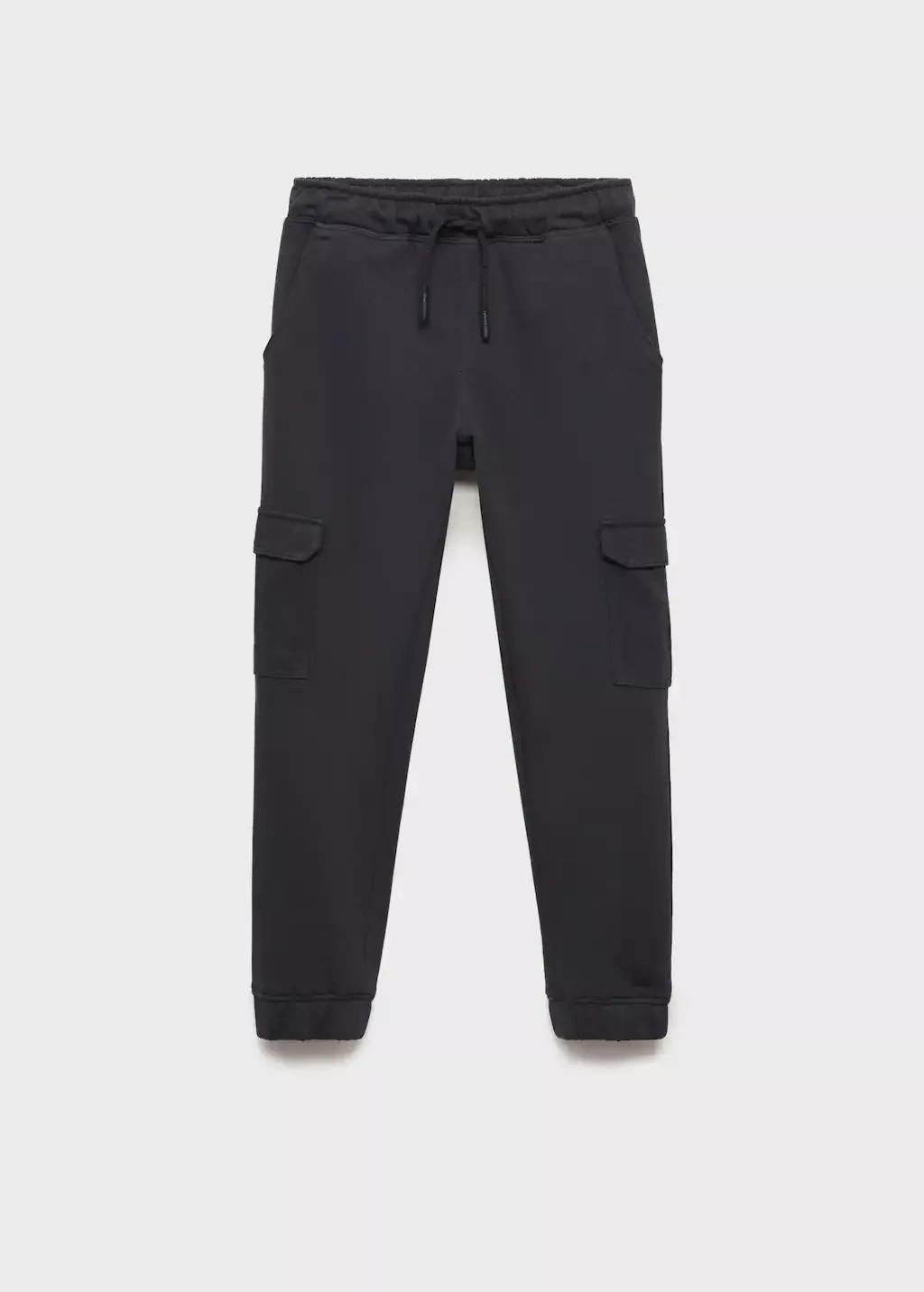 Grey Cargo Jogger Trousers, Kids Boy, Charcoal, large image number 4