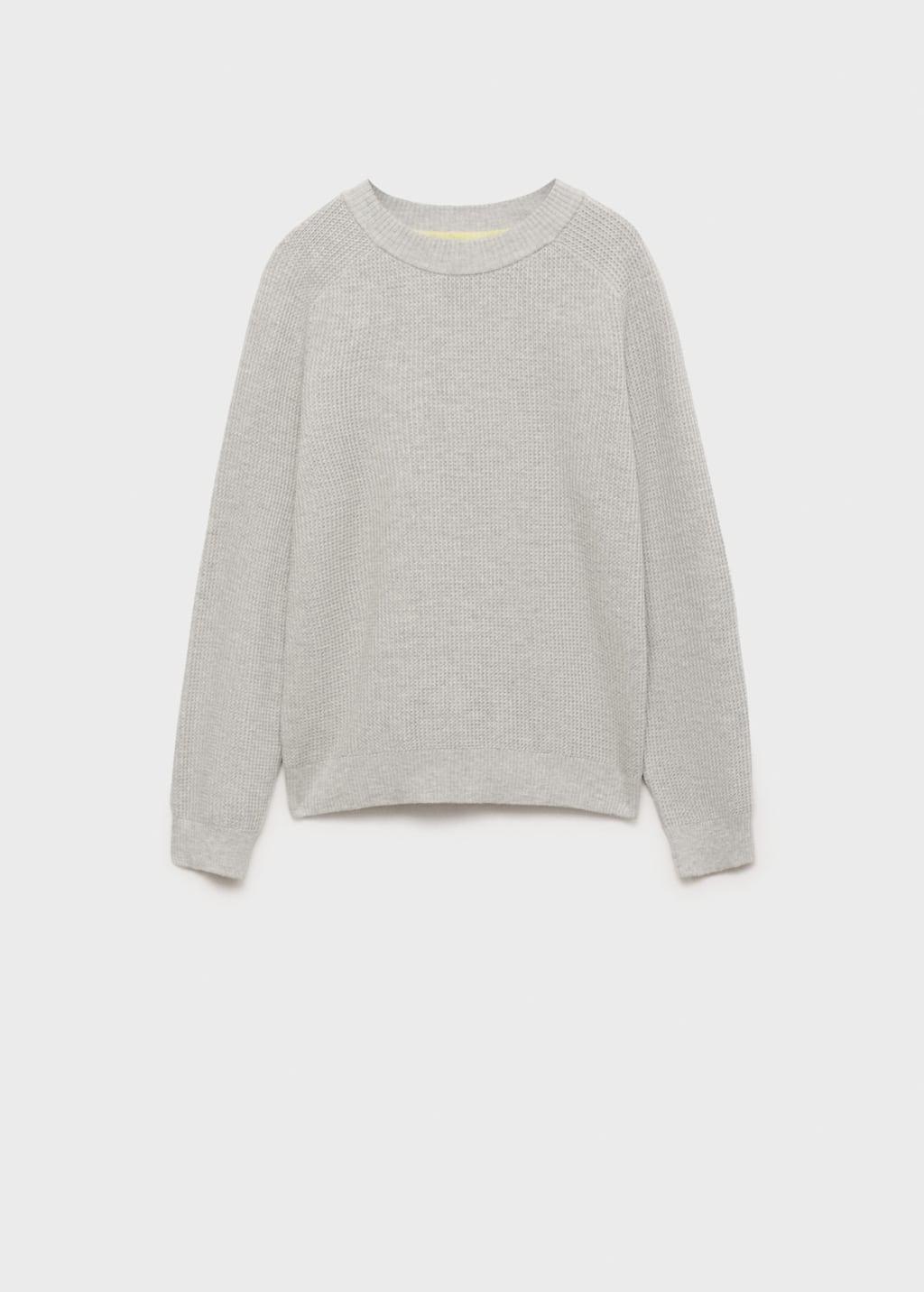 Grey Knitted Cotton Sweater, Kids Boy, , medium