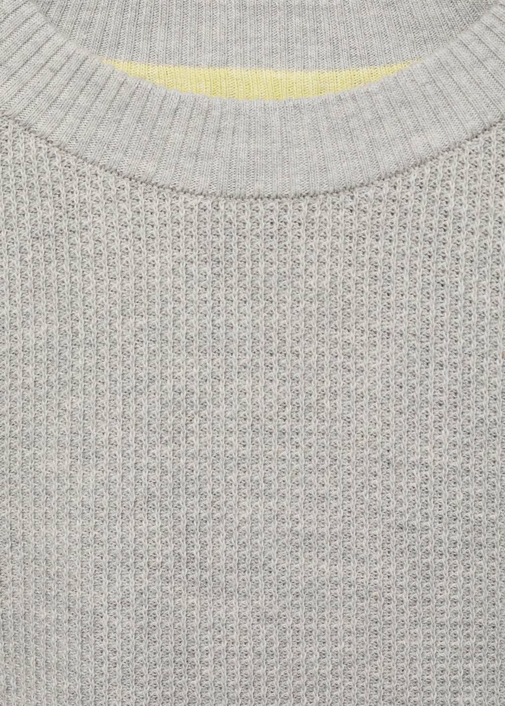 Grey Knitted Cotton Sweater, Kids Boy, , large image number 1