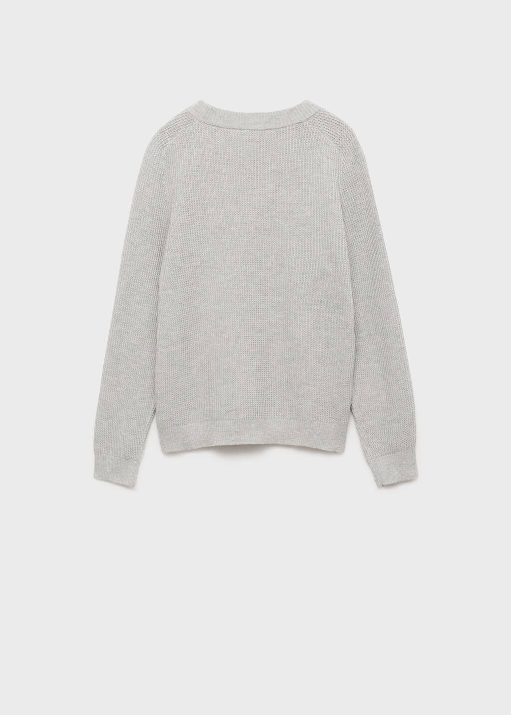Grey Knitted Cotton Sweater, Kids Boy, , large image number 2