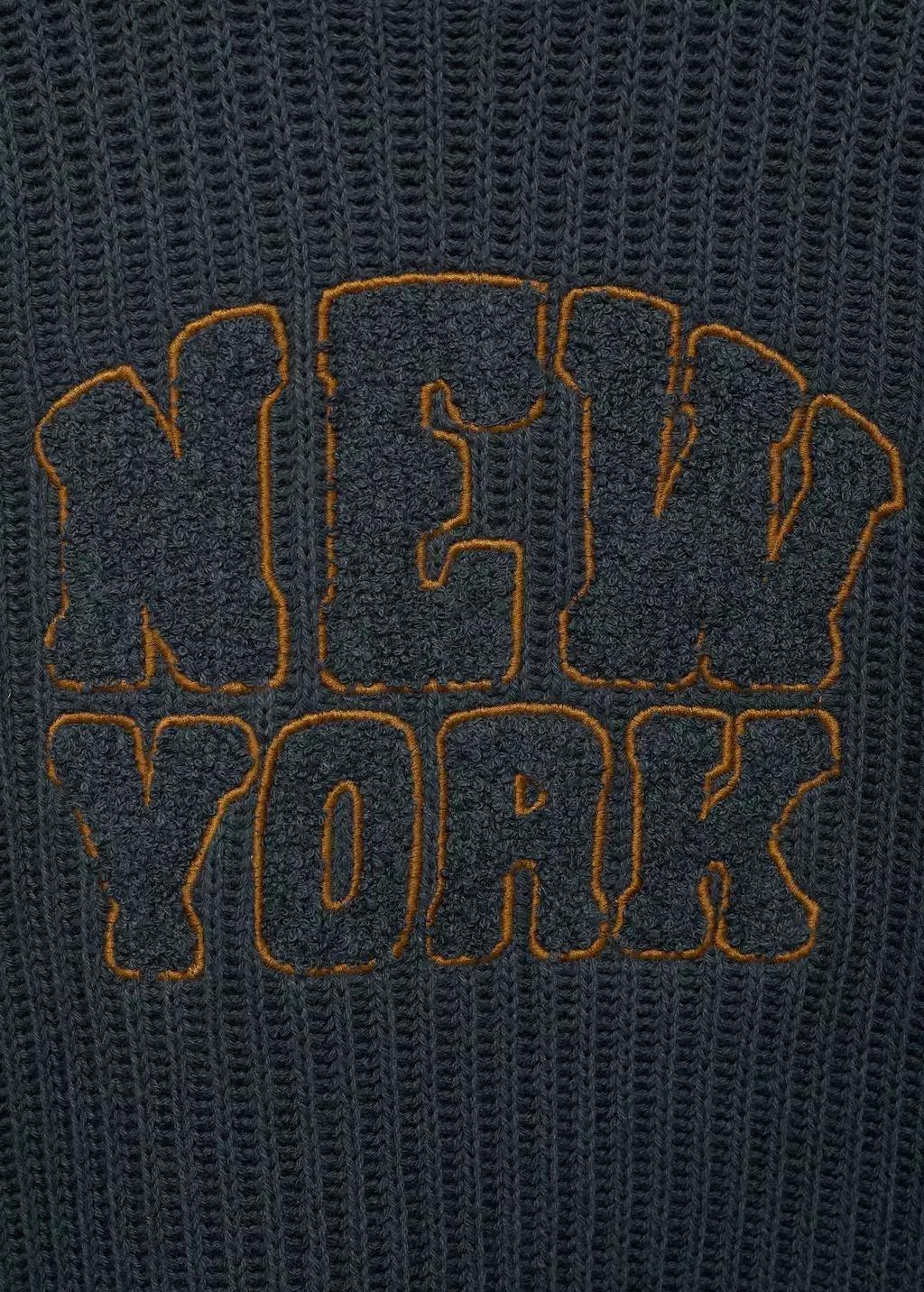 Blue Message Knitted Sweater, , large image number 2