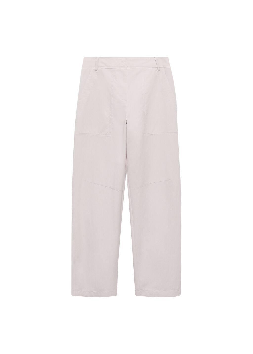 Purple Lt-Pastel Wideleg Trousers With Decorative Seams, , large image number 2