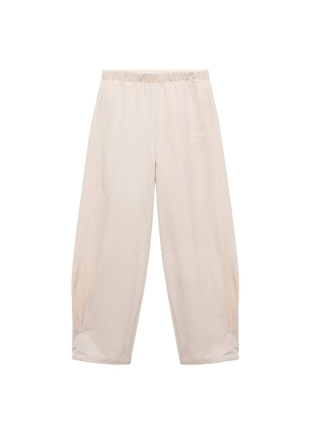 Beige Pleated Jogger Trousers, , large image number 3