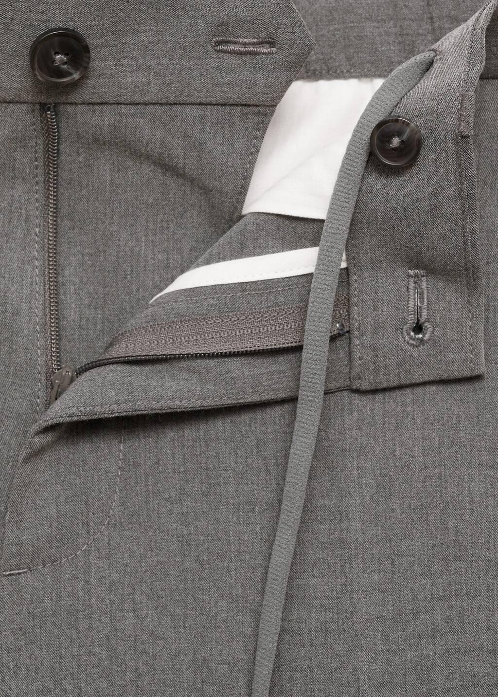 Grey Stretch Fabric Slim-Fit Trousers, , large image number 6