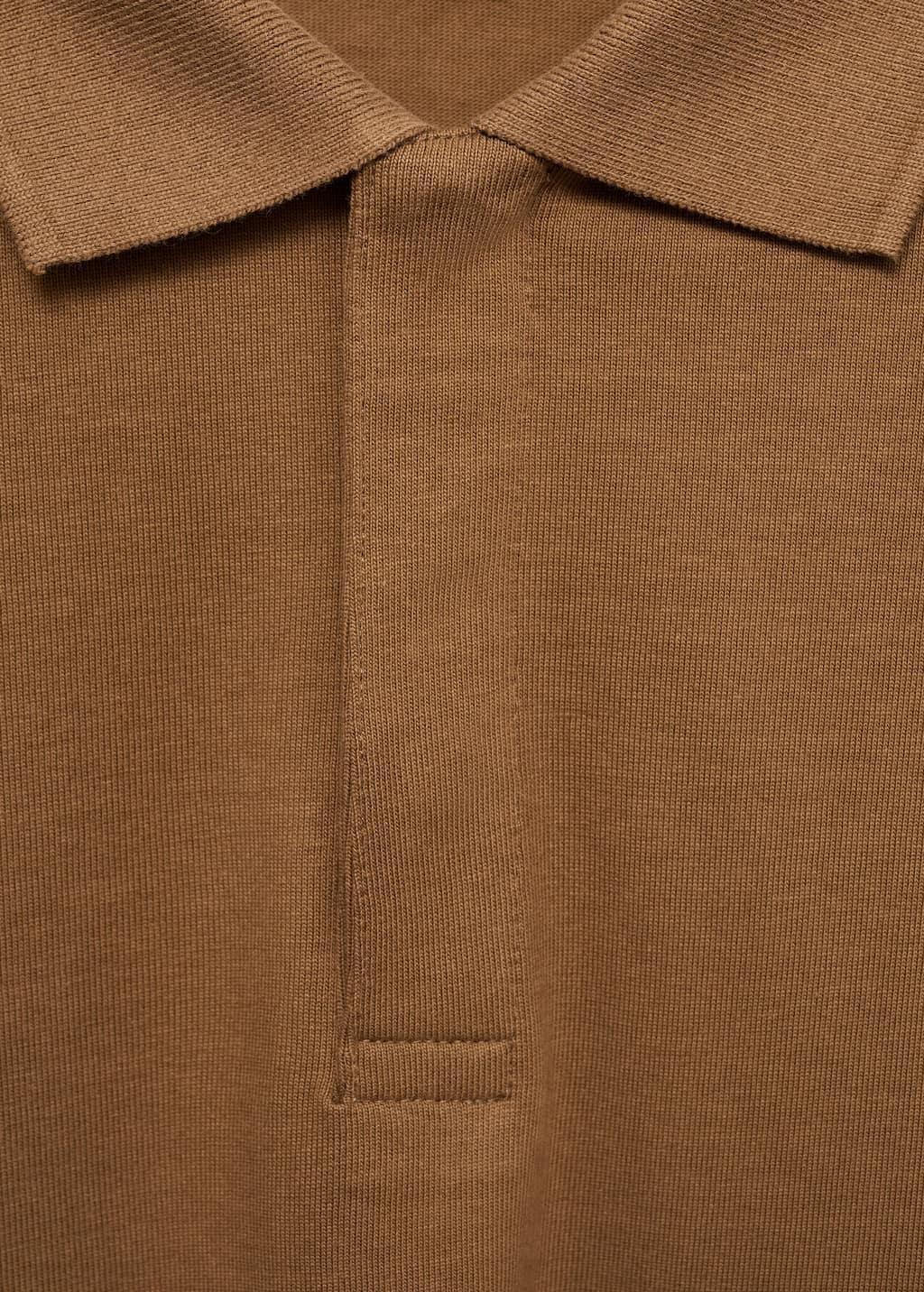 Brown 100% Cotton Polo Sweatshirt, , large image number 5