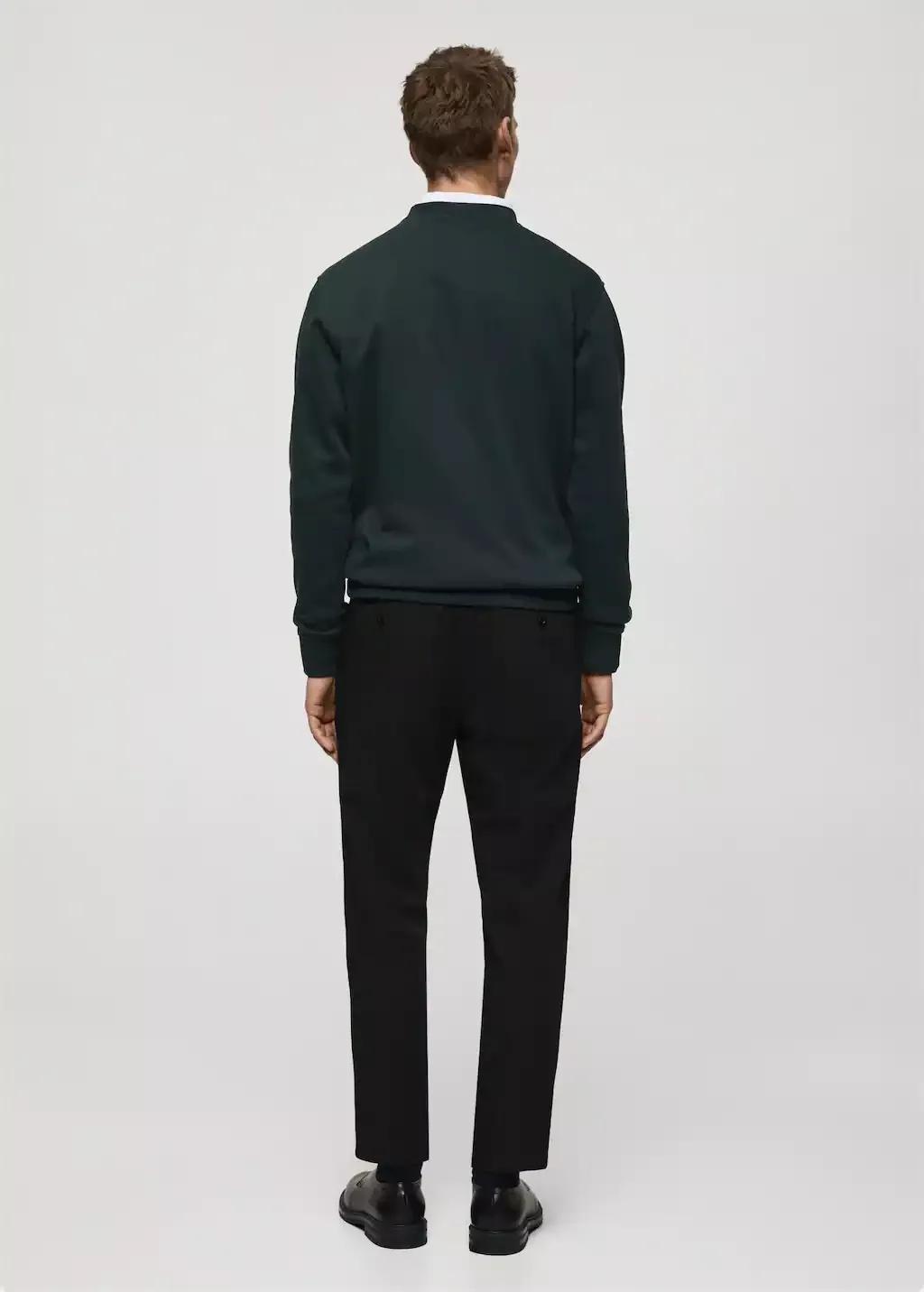 Green Cotton Sweatshirt With Embroidered Message, Green, large image number 6