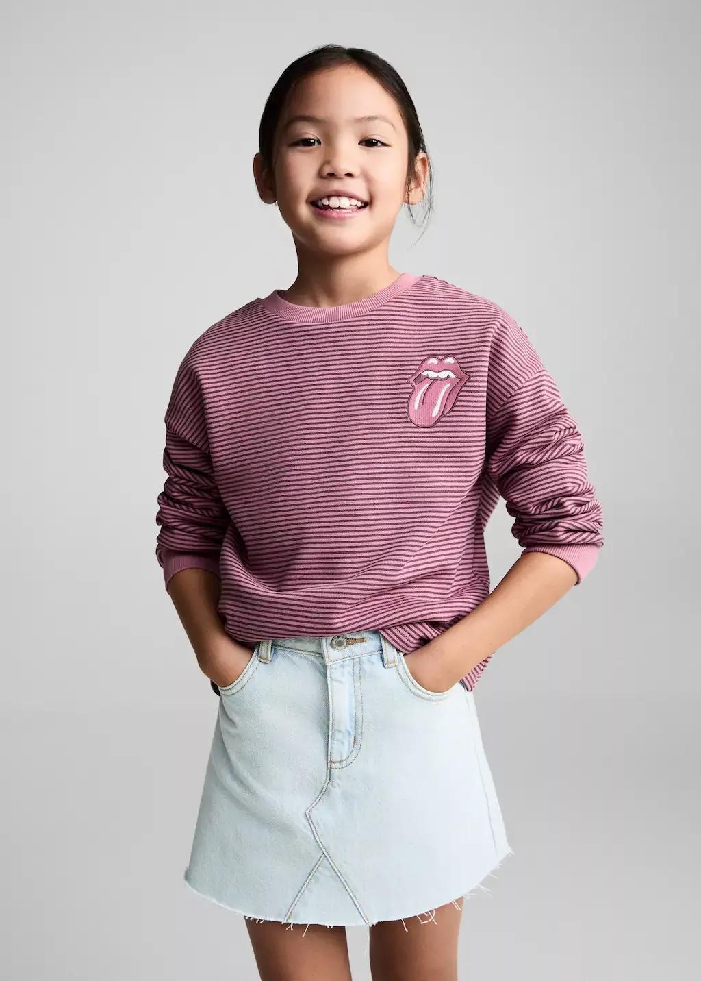 Blue Denim Mini-Skirt, Kids Girl, , medium