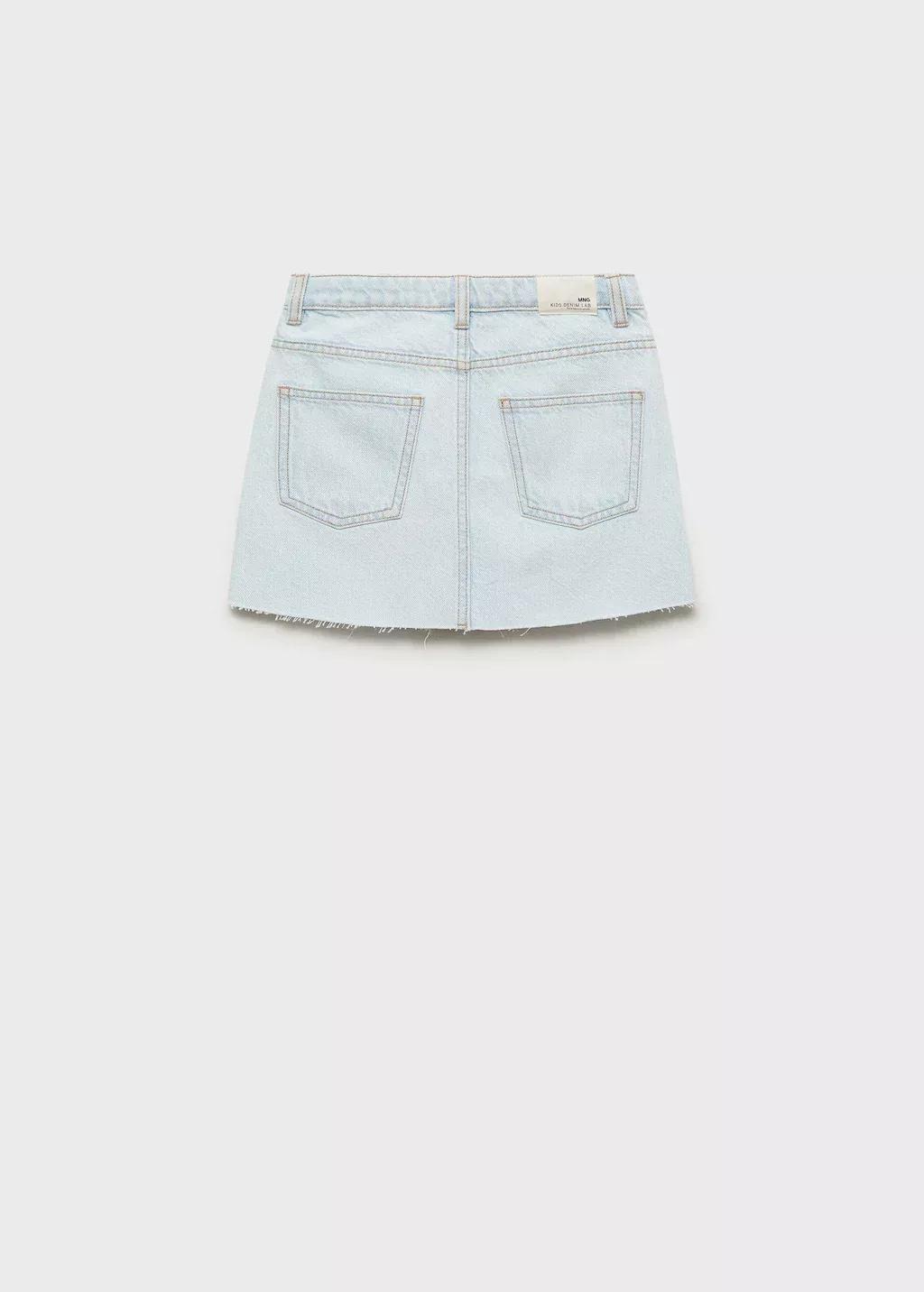 Blue Denim Mini-Skirt, Kids Girl, , large image number 3