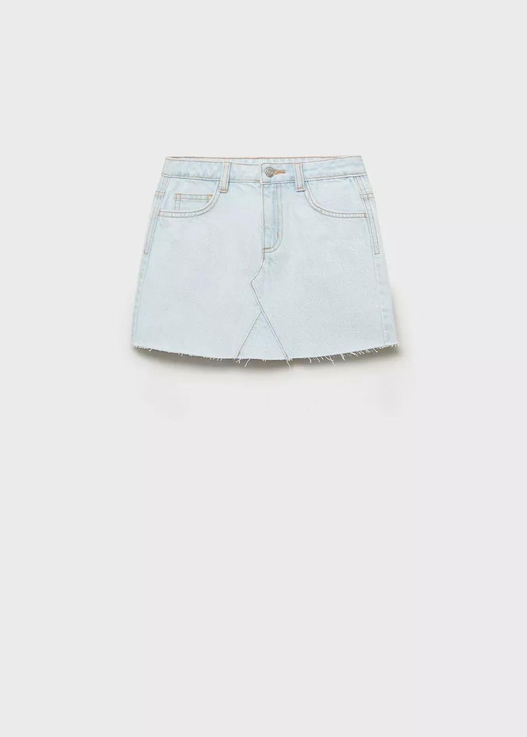 Blue Denim Mini-Skirt, Kids Girl, , large image number 4