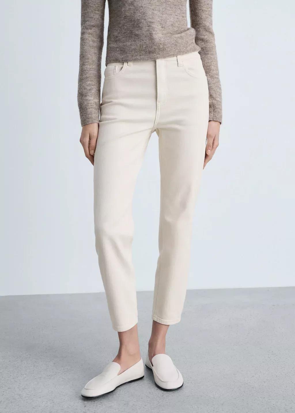 Beige Newmom Comfort High-Rise Jeans, , large image number 0