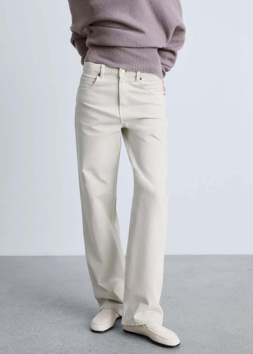 Grey Lt Pastel Miami Medium-Rise Straight-Fit Jeans, , large image number 0