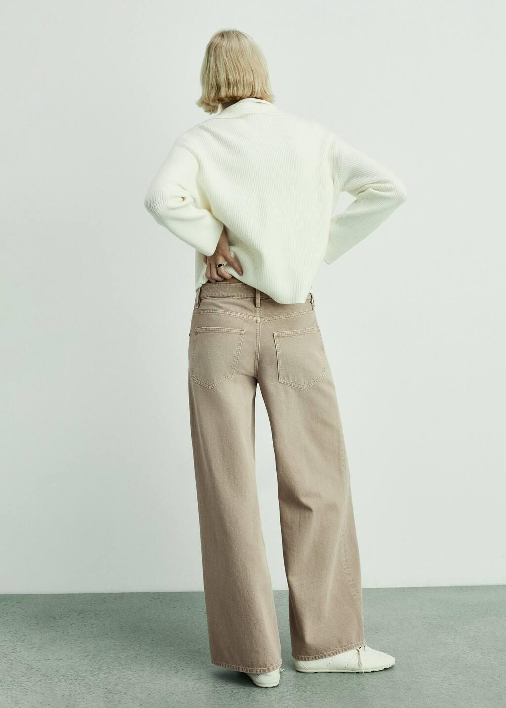 Brown Lt Pastel Low Waist Wideleg Jeans, Light Pastel Brown, large image number 6