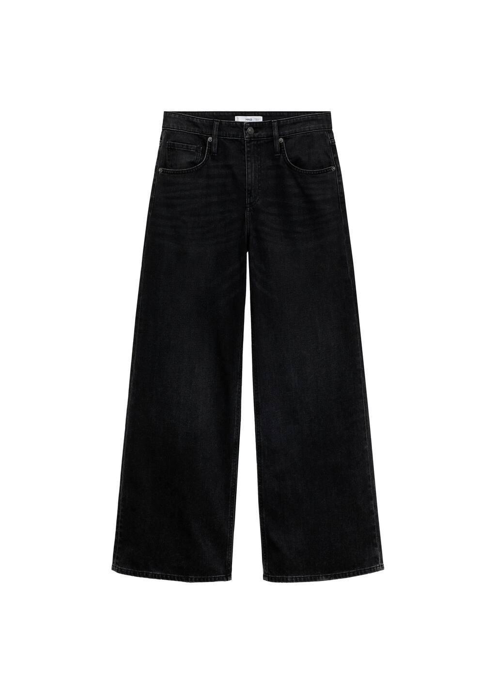 Grey Low Waist Wideleg Jeans, , large image number 2