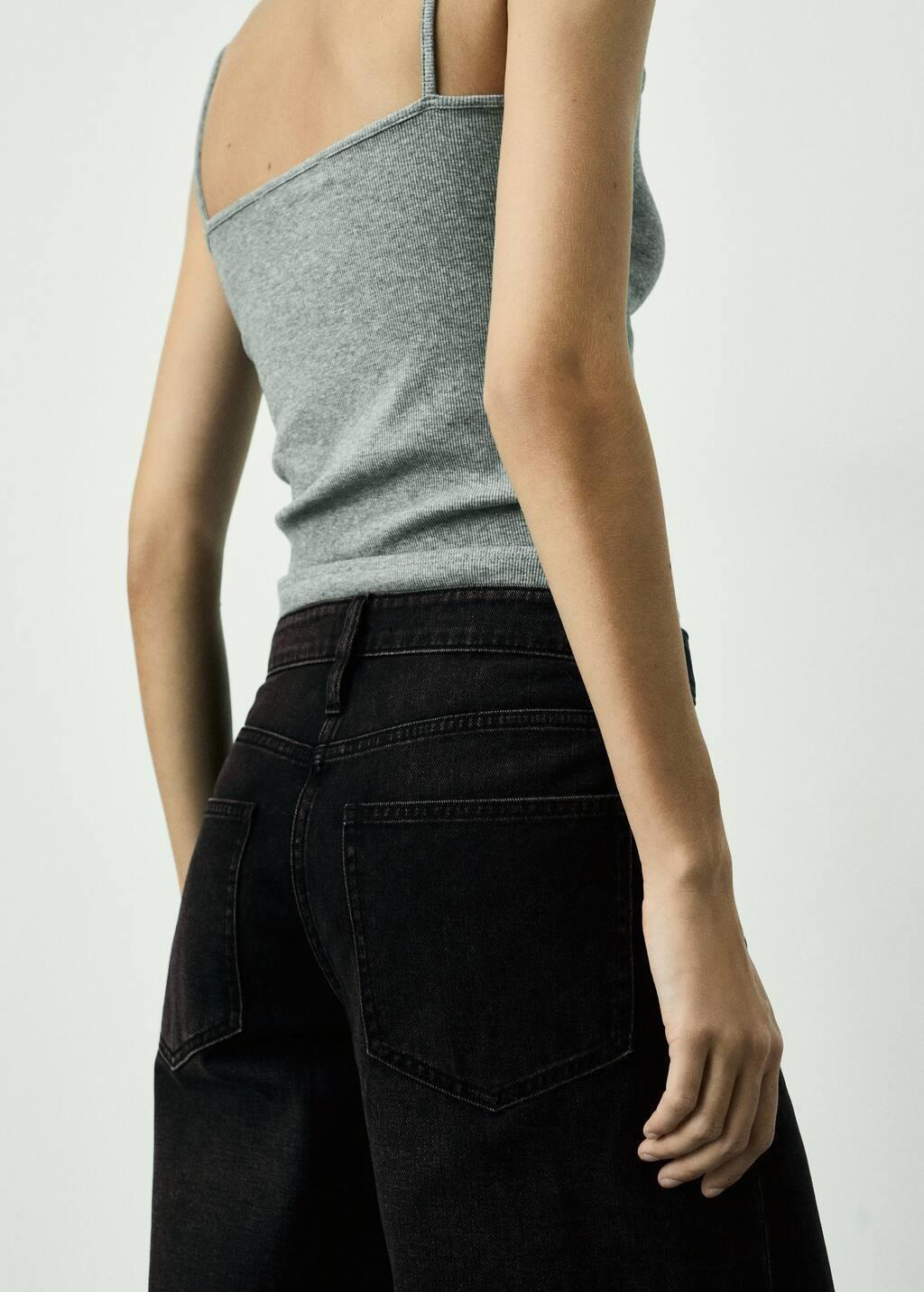 Grey Low Waist Wideleg Jeans, , large image number 3