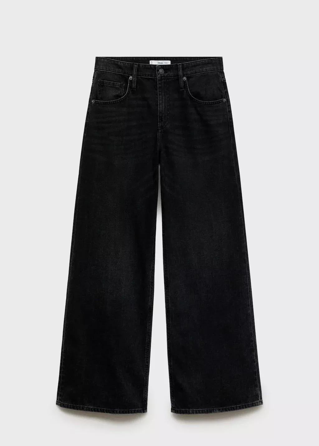 Grey Low Waist Wideleg Jeans, , large image number 4