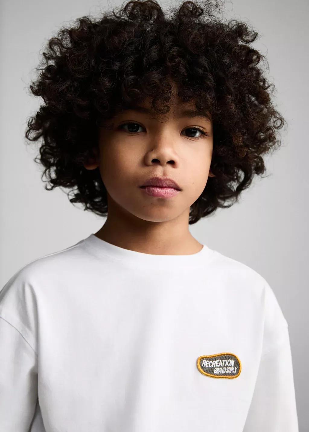 White Printed Cotton-Blend T-Shirt, Kids Boy, , large image number 1