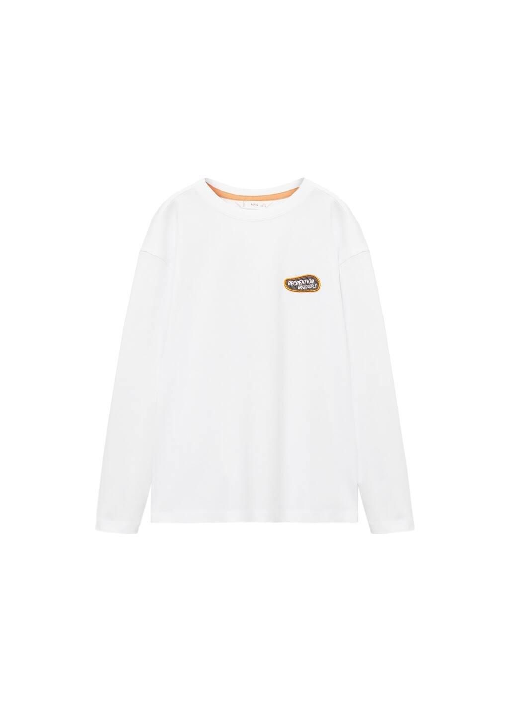 White Printed Cotton-Blend T-Shirt, Kids Boy, , large image number 2