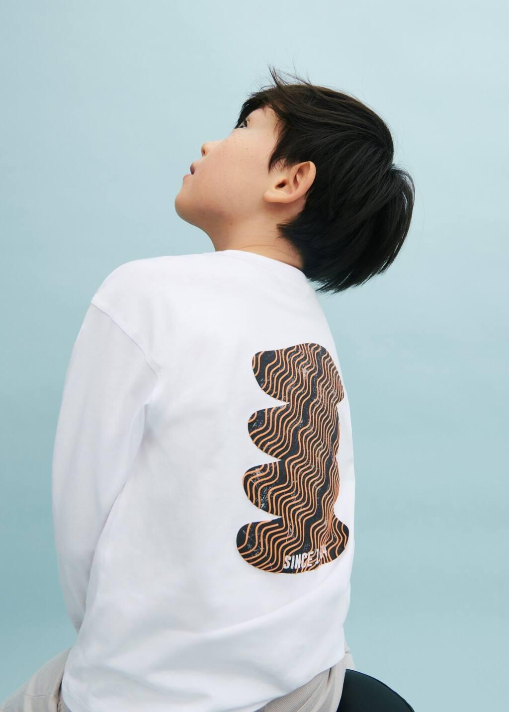 White Printed Cotton-Blend T-Shirt, Kids Boy, , large image number 4