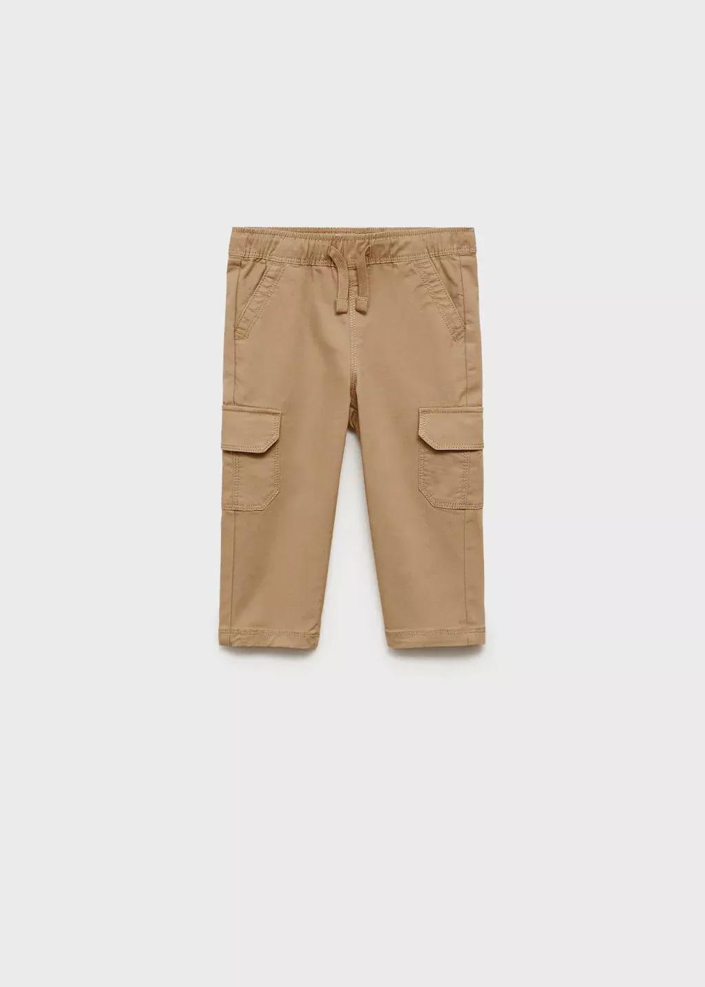 Brown Cargo Jogger Trousers, Baby Boy, , large image number 0