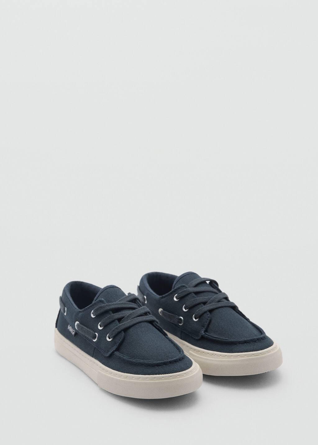 Blue Nautical Lace-Up Shoes, Kids Boy, , large image number 0
