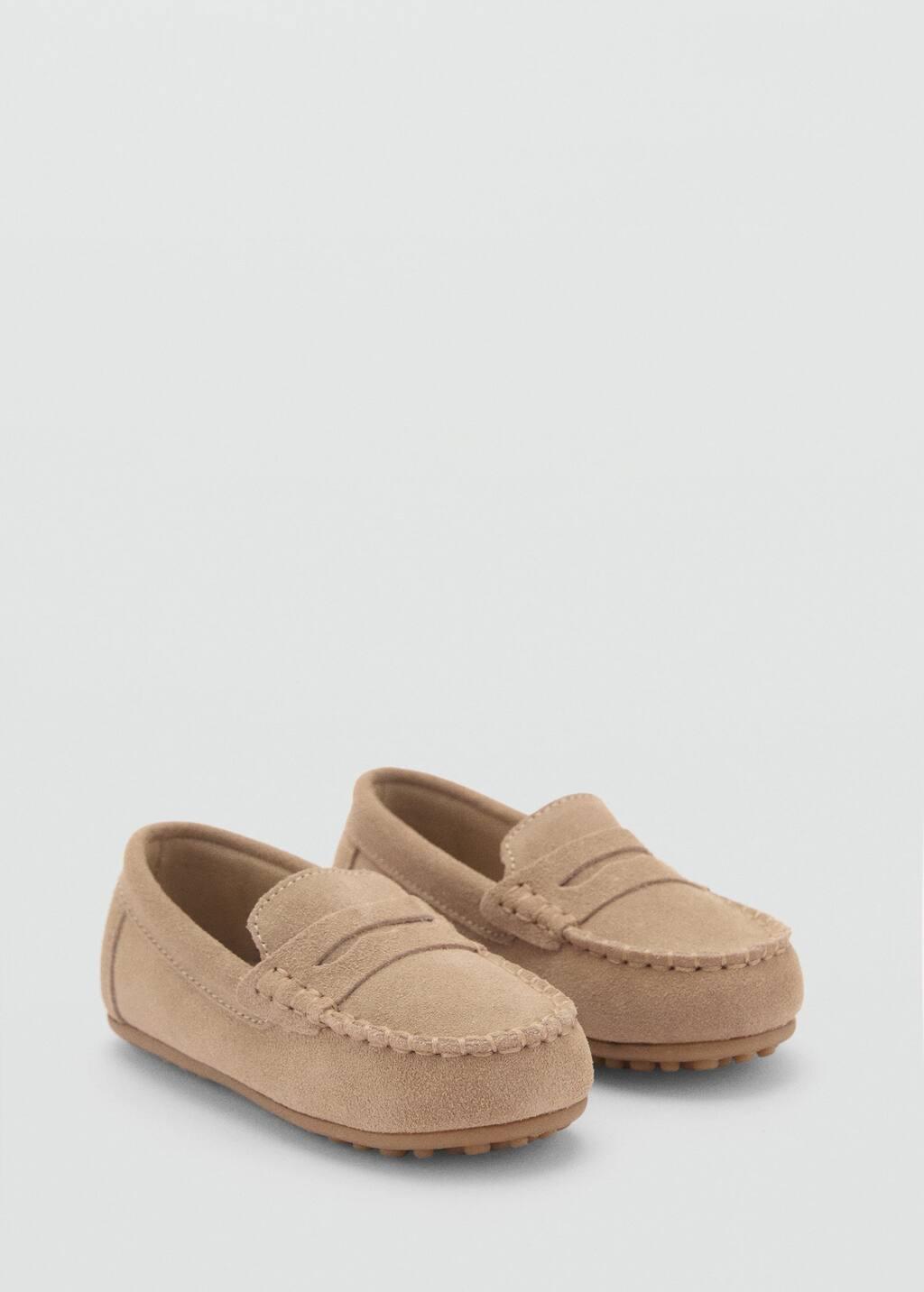 Brown Lt Pastel Suede Leather Loafers, Baby Boy, , medium