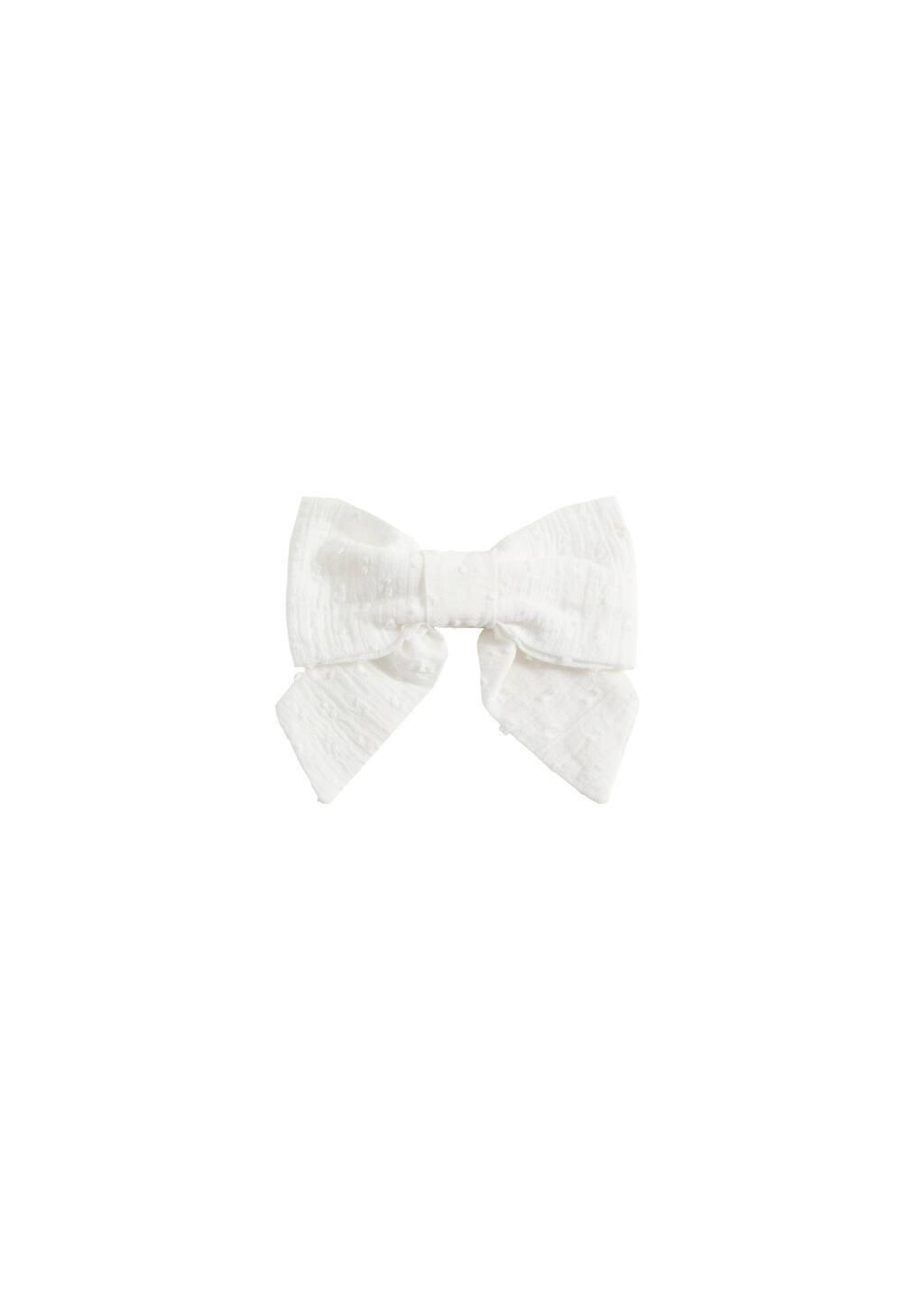 White Bow Plain Short, Kids Girls, White, large image number 1