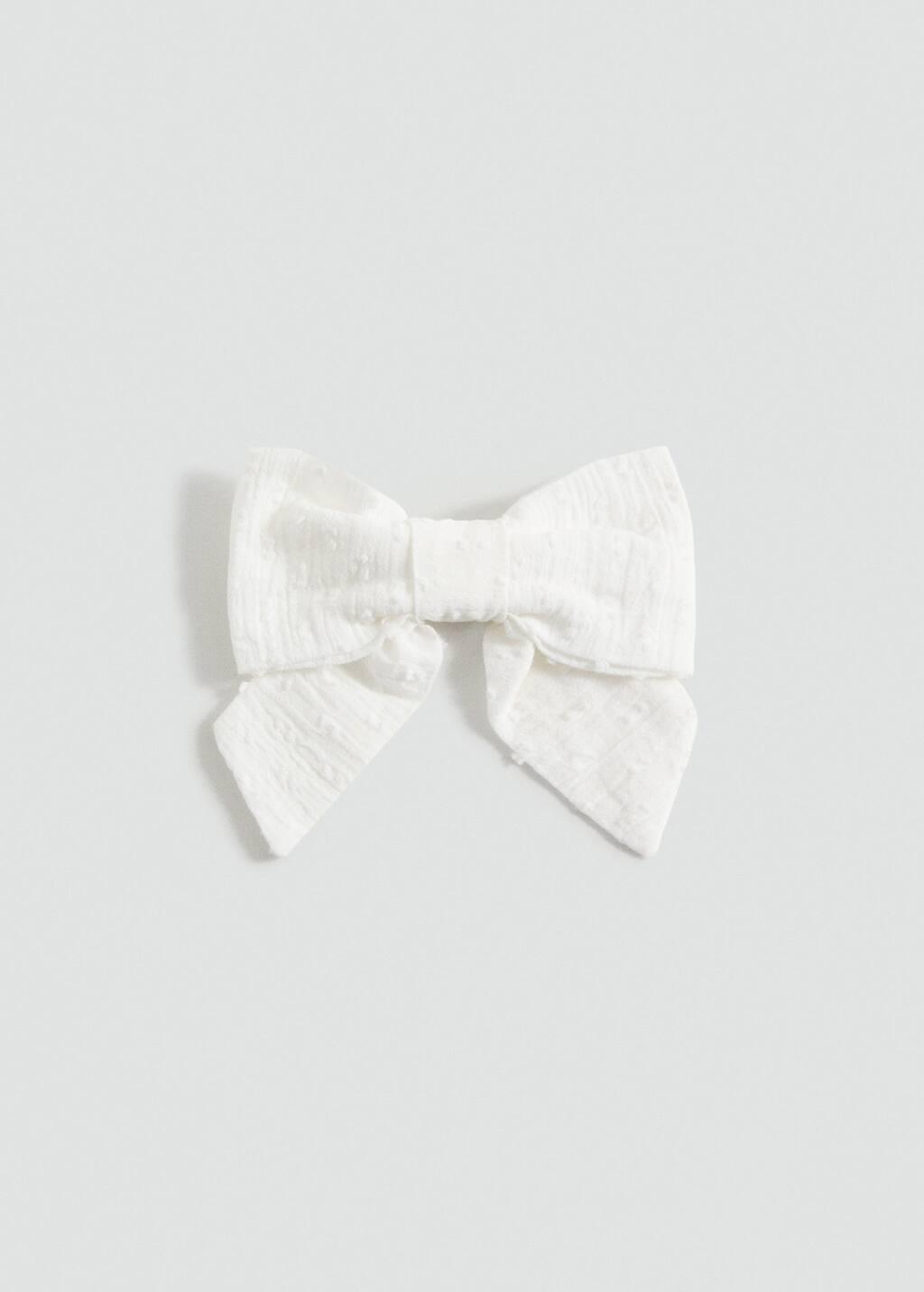 White Bow Plain Short, Kids Girls, White, large image number 2